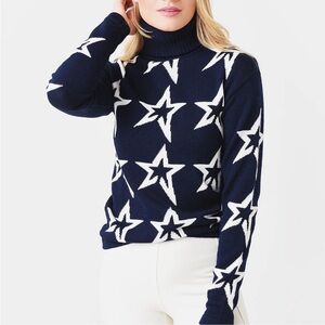 Perfect Moment stardust ski sweater in navy blue